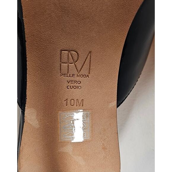 Pella Moda Patent Black Leather Slide 4 inch Heels, Sz 10M, New - Picture 6 of 10